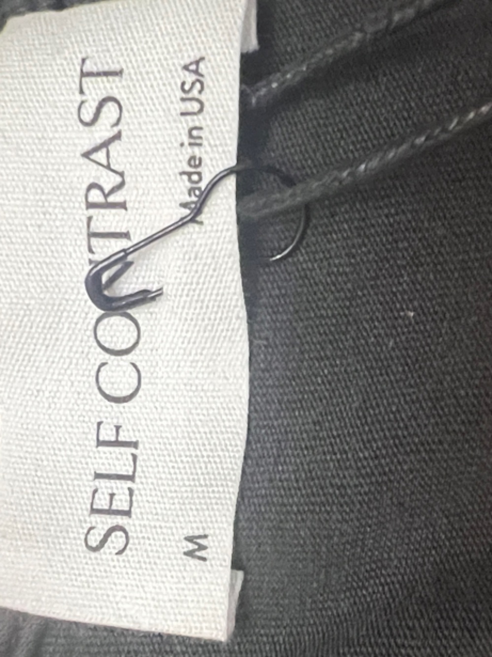 NWT Self Contrast Long Sleeve Top w/ Puff-Sleeve, Front Keyhole Button Gray - Picture 2 of 6